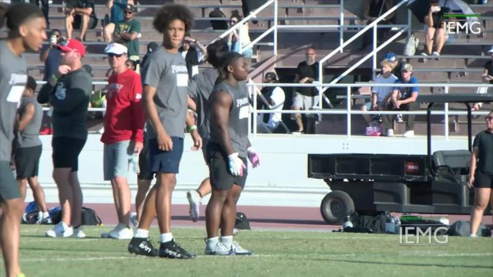 Shot of Football Players on Field